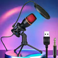 Professional Condenser Microphone Kit, RGB Lighting & Tripod Stand, Perfect for Streaming, YouTube, Podcasts & Recording