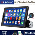 10.4" Wireless Single 1 DIN Rotatable Car Stereo Radio Apple CarPlay & Android Auto Touch Screen USB BT FM AUX-IN SWC+MIC&Camera
