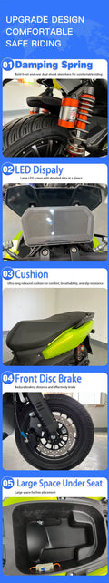 New Design Hot Sale Electric Motorcycle Powerful Motor 60 km/h 80 km/h Adult
