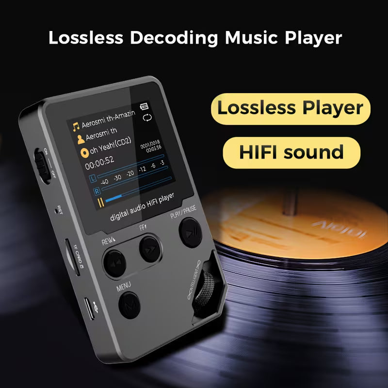 72GB Lossless Music Player, MP3/MP4 Music Player, Full Body Zinc Alloy, Professional Grade Music Player, Rotary Controls, Wireless Connection, Built-in Functions FM Radio, Voice Recorder, Miniature Design, High Fidelity Sound for Sports